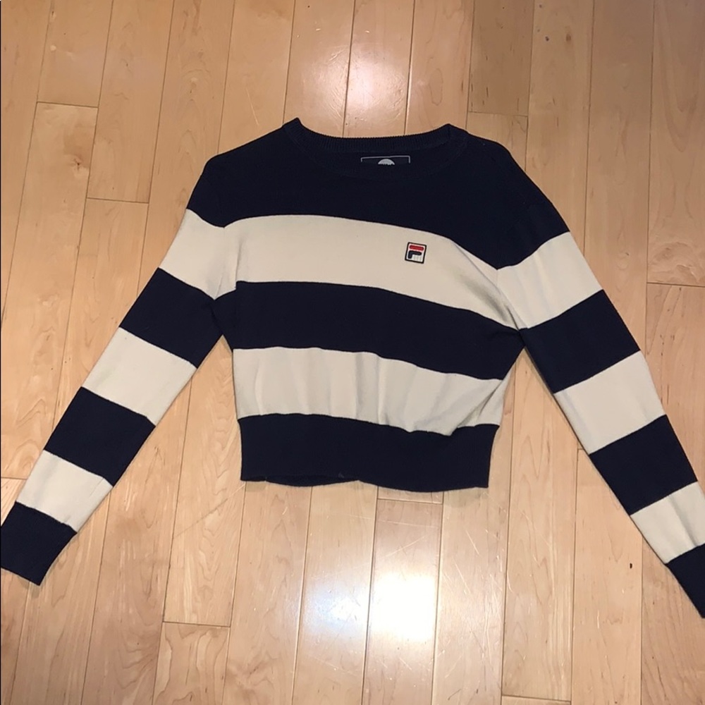 Fila striped crop sweater